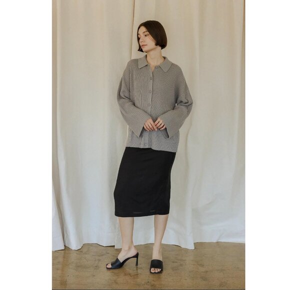 The Kate cardigan in oatmeal tan small - Picture 3 of 12